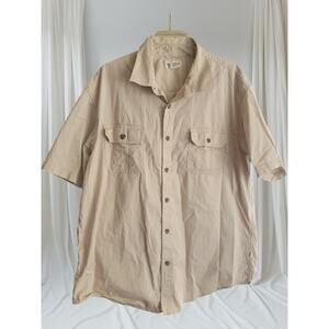 Magellan Outdoors Mens Shirt Size XL Cotton Dual‎ Pockets Gorpcore Short Sleeve
